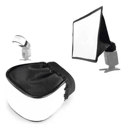 combo mini softbox 20x30cm y difusor de flash