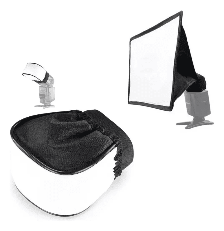 combo mini softbox 20x30cm y difusor de flash