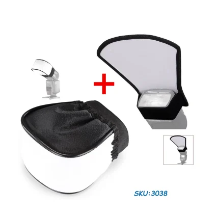 combo difusor domo y reflector para flash speedlite