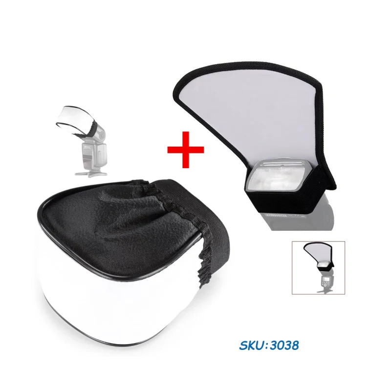 combo difusor domo y reflector para flash speedlite