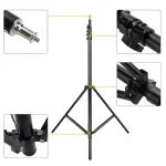 Trípode 2.8m para flash, softbox y luces fotografía y video esencial para estudios profesionales - Imagen 8