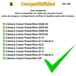 ADAPTADOR DE CORRIENTE CANON ACK-DC80 – ¡ENERGÍA CONTINUA PARA TUS CÁMARAS SX Y G! - Imagen 2