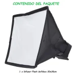 difusor flash softbox 20x30cm